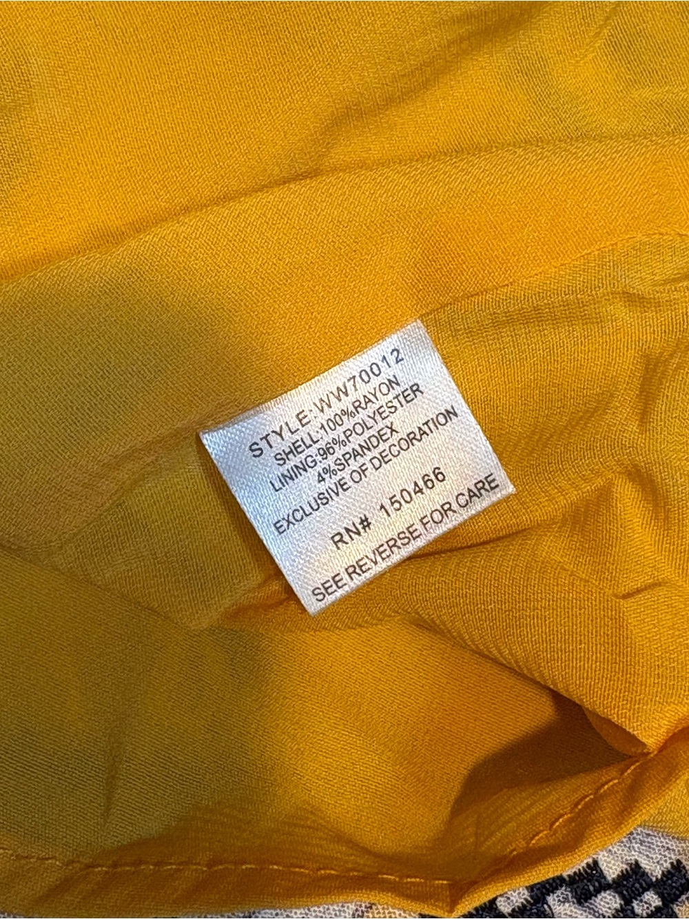 Market & Spruce Auria Embroidered Dress in yellow and navy large - Picture 11 of 13